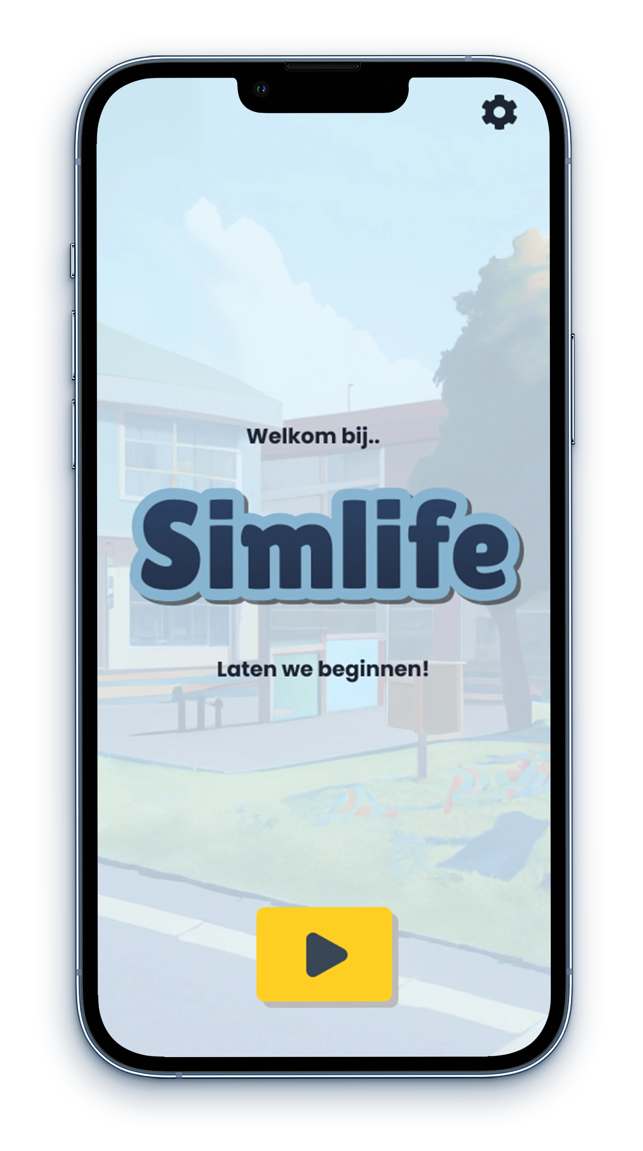 Welkomstscherm van het mobiele spel SimLife