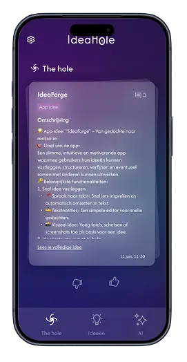 "The hole": een idee beoordelen door te swipen